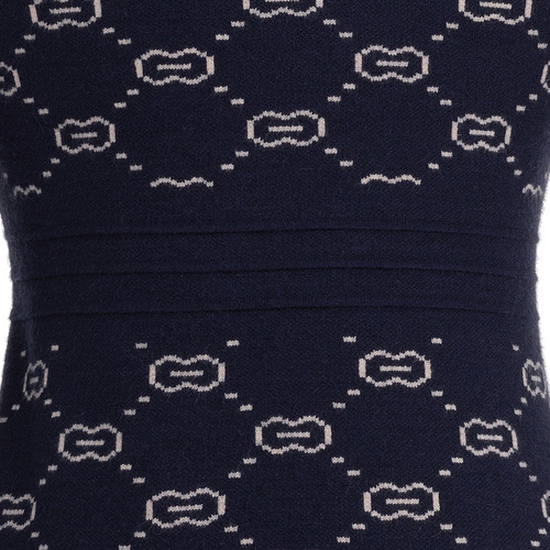Imagen 8 de 9 de Vestido Mio Mio Corto Tejido Punto Fino Estampado Botón Joya