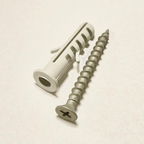 Imagen 2 de 4 de Tornillo Fix De 5,2mm X 50mm + Tarugo C/tope De 8mm 20 Unid