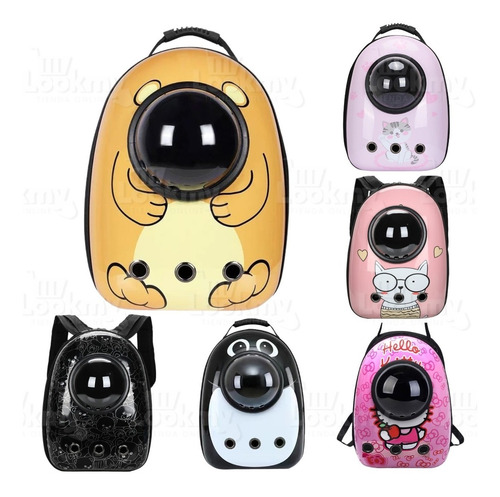 Imagen 9 de 10 de Mochila Bolso Transportadora Perros Gatos Burbuja Rígida