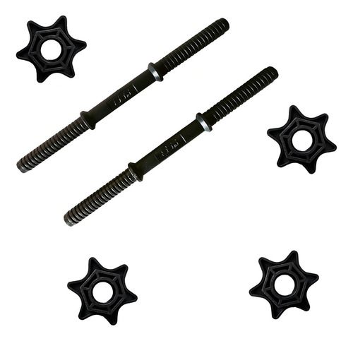 Kit 4 Discos 10 Libras C/u + Barra + Mancuernas Plastico Barra Recta