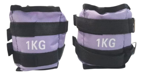 Polainas Ajustables Tobillo Muñeca 1 Kg Kit 2 Piezas Lila
