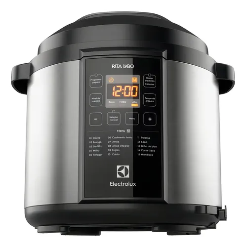 Panela De Pressão Elétrica Electrolux Digital 6l De Capacidade Com 10 Travas Segurança 15 Receitas Pré-programadas 3 Níveis Pressão Pcc20 Inox Por Rita Lobo