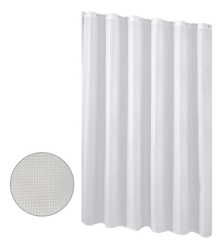 Cortina De Baño De Tela Impermeable Gadnic Con Ganchos Perla Color Blanco