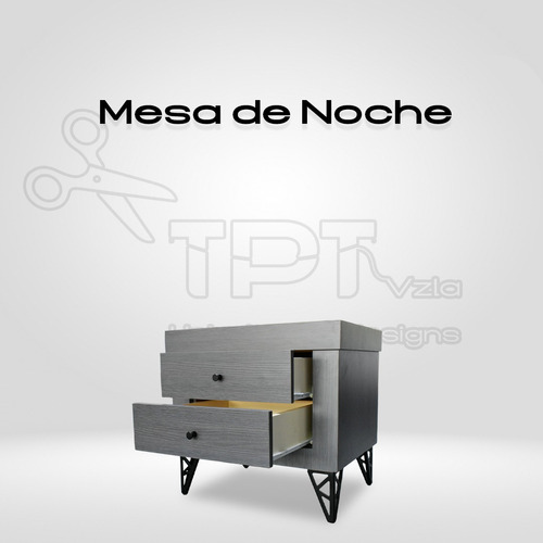 Mesa De Noche Moderna Con Cajones.