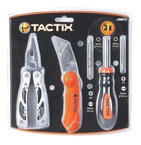 Kit Pinza Cutter Destornillador Puntas Set Tactix 900111