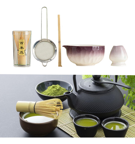 5x Matcha Set Matcha Bowl Con, Herramientas De Púrpura