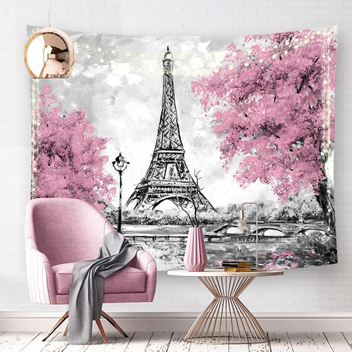 Riyidecor Tapiz Para Colgar Pared Torre Eiffel Paris 59  X