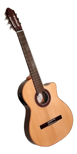 Guitarra criolla clásica Fonseca 41KEC para diestros natural brillante