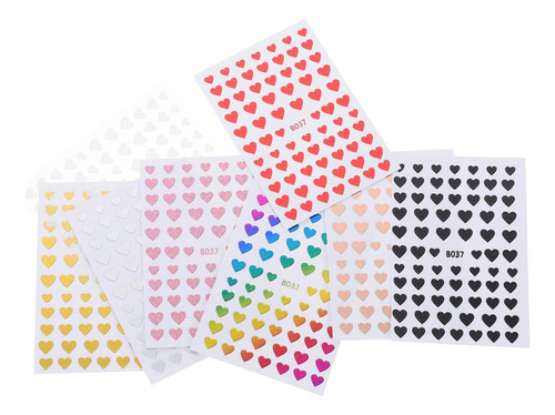 8 Hojas Pegatinas De Uñas De Corazón Calcomanías