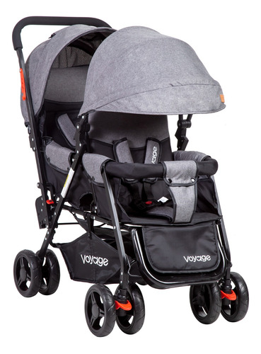 Coche Duo Hermano Mayor Y Menor Twinity Grey