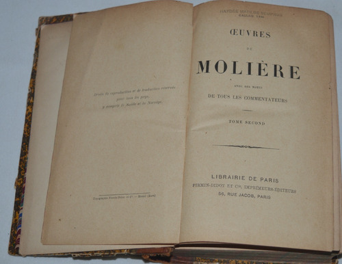 Moliére Ouvres Tome Second F01
