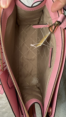 Bolsa Satchel Sheila Michael Kors Strap Crossbody Acabado De Los Herrajes Oro Color Rosa Correa De Hombro Rosa Diseño De La Tela Lisa