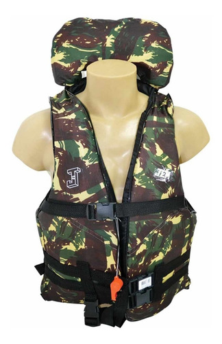 Colete Salva Vida - Camuflado - Aux. Flutuação 90 A 110kg