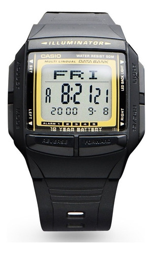 Reloj Hombre Casio Db-36 Databank Led Cronómetro 5 Alarmas