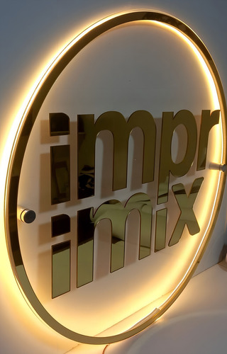 Placa Painel Letreiro Logo Com Led Neon Acrilico 60X60 cm Cor Fundo Transparente