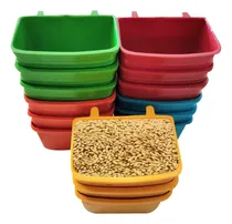 Comprar 15 Comederos Bebederos Aves Plástico 60 Ml Cuadrados