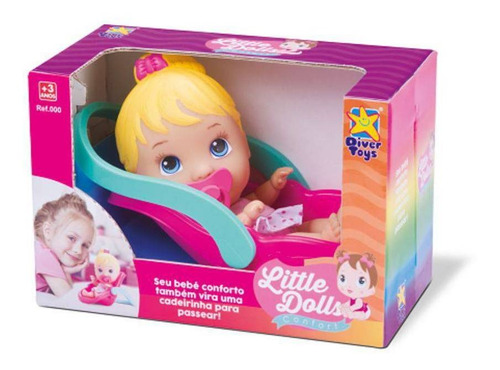 Boneca Little Dolls Bebê Conforto 2 Em 1 Divertoys 681