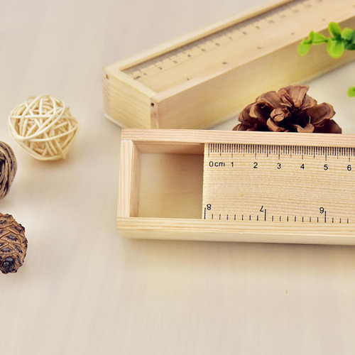 Estuche De Madera Para Lápices, Tapa De Regla, Altura 3cm
