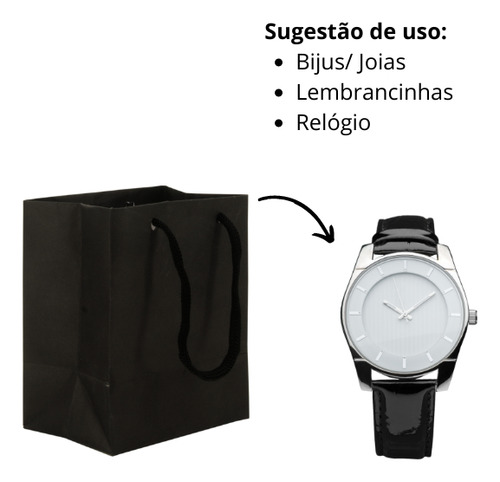Sacola Preta Pp 12x10x7 - 50 Unidades Preto