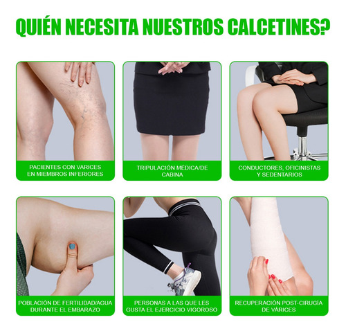 Medias Calcetas Compresión Alivia Varices Y Circulación 8pcs