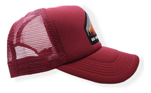 Imagen 2 de 7 de Gorra Trucker Big Mountain Bordo Parche Bordado Ear Outdoor