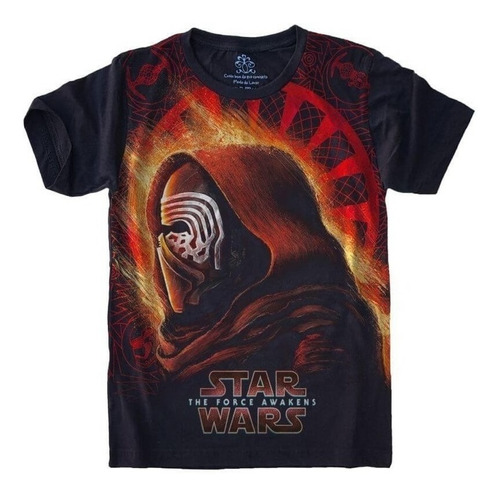 Camiseta Plus Size Do G1 Ao G3 Preta Estampa Star Wars