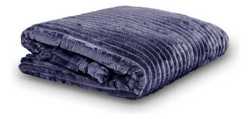 Cobertor Casal canelado Soft andes Cor Cinza-escuro
