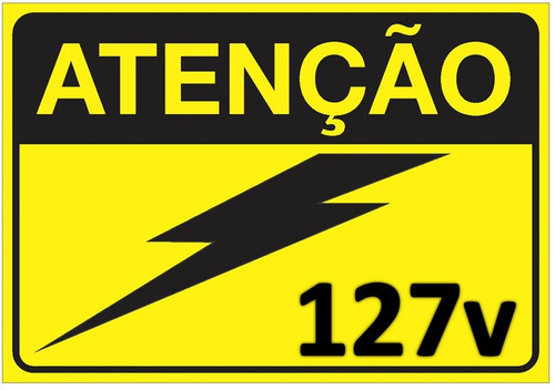 Placa Adesivo Para Painéis Elétricos Tensão 127v Nr10 Nr12