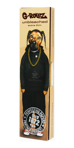 Caixa De Seda C/ Piteira G-rollz Rap Ks Unbleached - Da Mata
