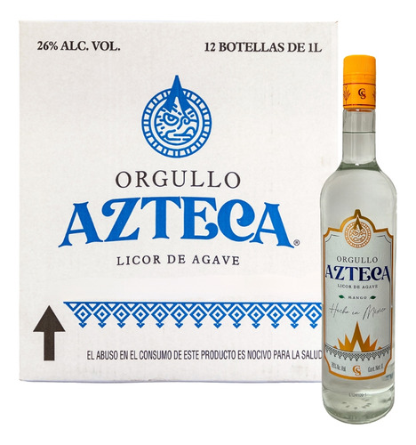 Caja Licor De Agave Orgullo Azteca Mango 1000 Ml