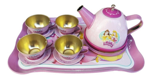 Kit Festa Do Chá Infantil De Metal 14 Peças Princesas Disney