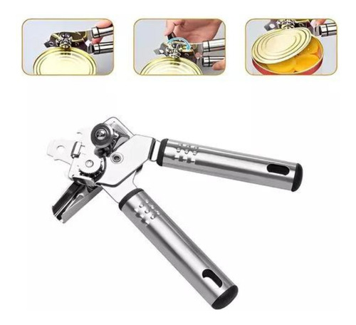 Abridor De Latas Manivela Profissional Inox Sem Rebarbas