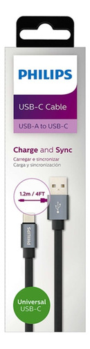 Philips Cabo Carregador Usb-a P/ Usb Tipo C 1,2 M Turbo Fast