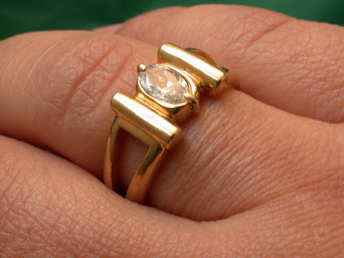 Anillo Enchapado Oro 18k Español Luli Oferta Circonia Oval