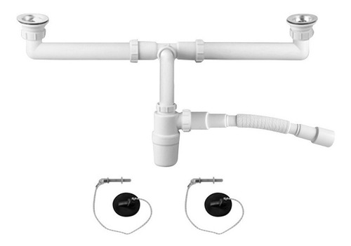 Imagen 1 de 1 de Sifón Doble Para Bacha De Cocina Pvc Universal Gloa