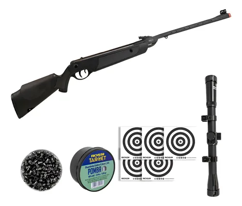Kit Espingarda Carabina Pressão Rossi Dione Sport 5.5 Luneta Cali...