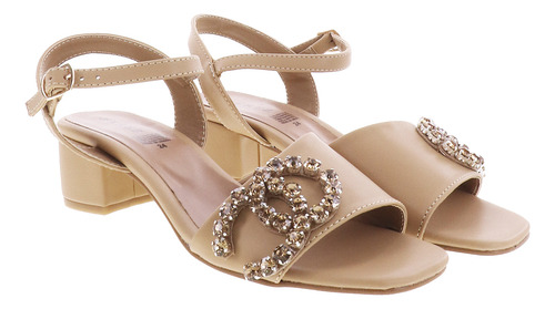 Zapatillas Elegantes De Tacón Bajo Con Pedrería Moda Aona