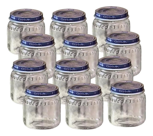 Frascos Vacíos Gerber Con Tapa 20pz Para Recuerdo Cap 90 Ml Azul