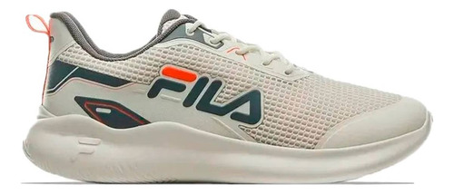 Tênis Fila Gear color branco/cinza/laranja - adulto 38 BR