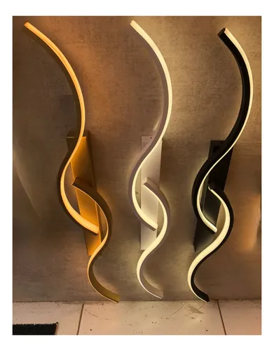 Arandela Led 20w 3em1 Double S Espiral Metal Silicone 74cm
