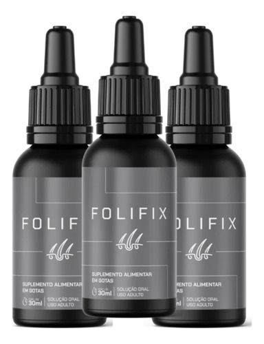 Kit 3 Folifix Gotas - O Mesmo Do Site Oficial