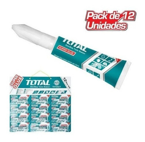 Pegamento Adhesivo Transparente 3gr X 12 Unidades Total Tool