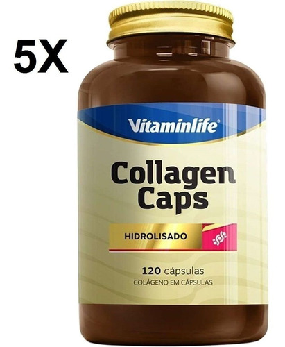 Kit 5x Collagen Caps Colágeno - 120 Cápsulas - Vitaminlife