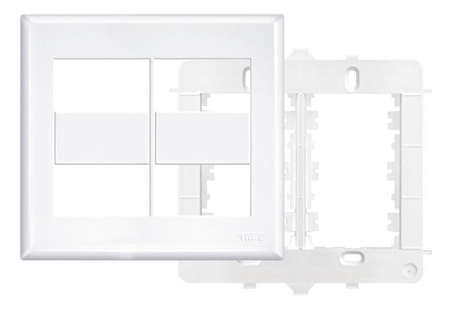 Placa 4x4 Com Suporte 4 Módulos Distanciados Branco