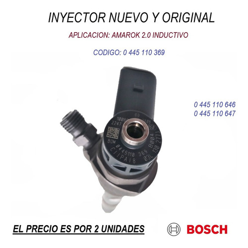 Imagen 2 de 6 de 2 Inyectores Vw Amarok 2.0 180hp Ind. Bosch Nuevos Original