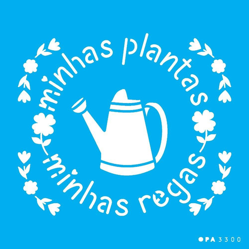 Stencil Opa 14 X 14 Cm - Jardim Minhas Plantas - 3300