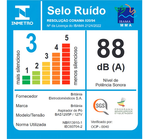 Aspirador De Pó Vertical Britânia 2 Em 1 Bas1295p 1250w
