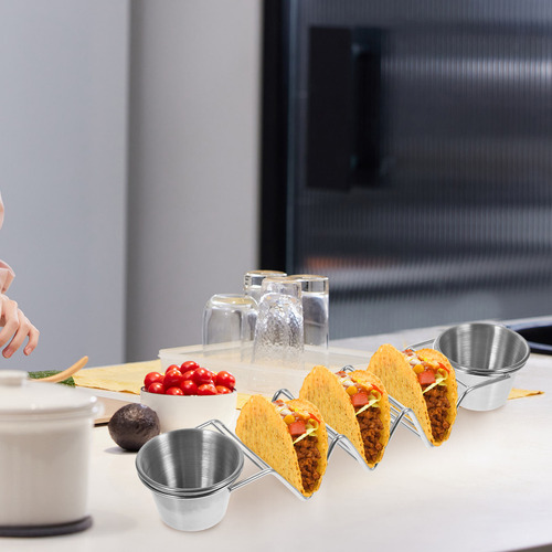 1 Juego De Rollo De Estante Para Tacos Mexicano De Acero Ino