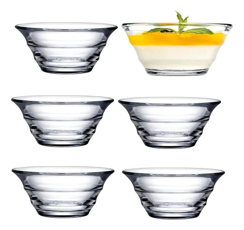 Set X 6 Compoteras Recipiente Bowl Vidrio Dip 10 Cm Pasabahc