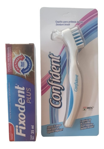 Fixodent Plus + Cepillo Para Protesis Limpieza
